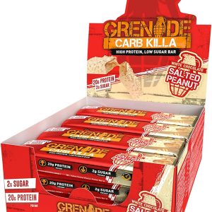 Grenade Carb Killa High Protein and Low Carb Bar, 12 X 60 g - White Chocolate Salted Peanut