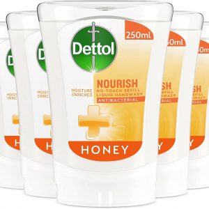 Dettol No-Touch Refill Hand Wash Bulk, Honey Nourishing, 250 ml (Pack of 5)