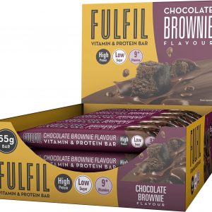 FULFIL Vitamin and Protein Bar (15 x 55g Bars) — Chocolate Brownie Flavour — 20g High Protein, 9 Vitamins, Low Sugar