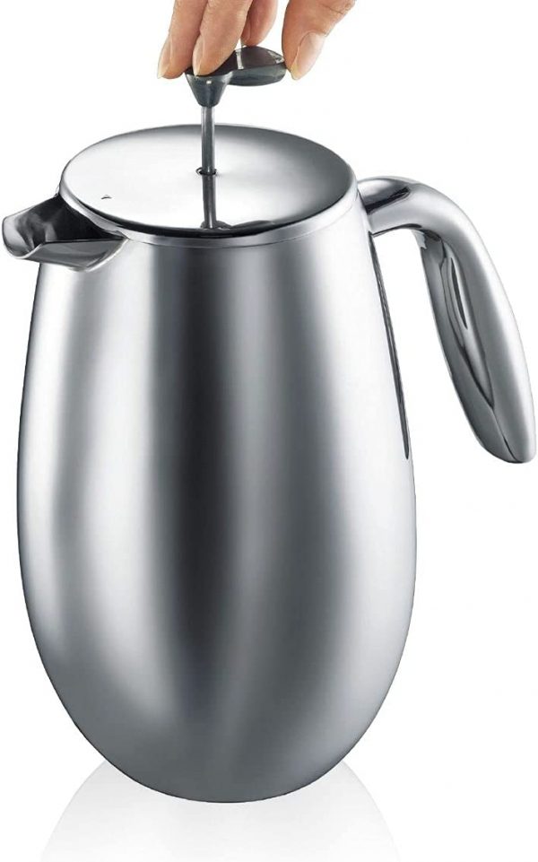 Bodum Columbia Double Wall Coffee Maker, Stainless Steel - 4-Cup (0.5 L), Shiny