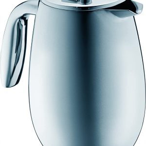 Bodum 1308-57 Columbia 8 Cup Double Wall French Press Coffee Maker, Stainless Steel, 1 Liter, 12 Ounce
