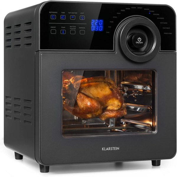 Klarstein AeroVital Cube Chef Hot Air Fryer - Air Fryers with 1700W, DuoHeating Technology, 14L, 16 Progs, Air Fryer Oven with Touchpad, Timedelay:10h,...