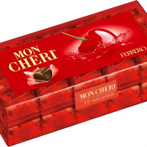 Ferrero Mon Chéri Pralines, Chocolate Hamper Gift Box, Fine Dark Chocolate with Whole Cherry in Liqueur Centre, Pack of 30 (315 g)