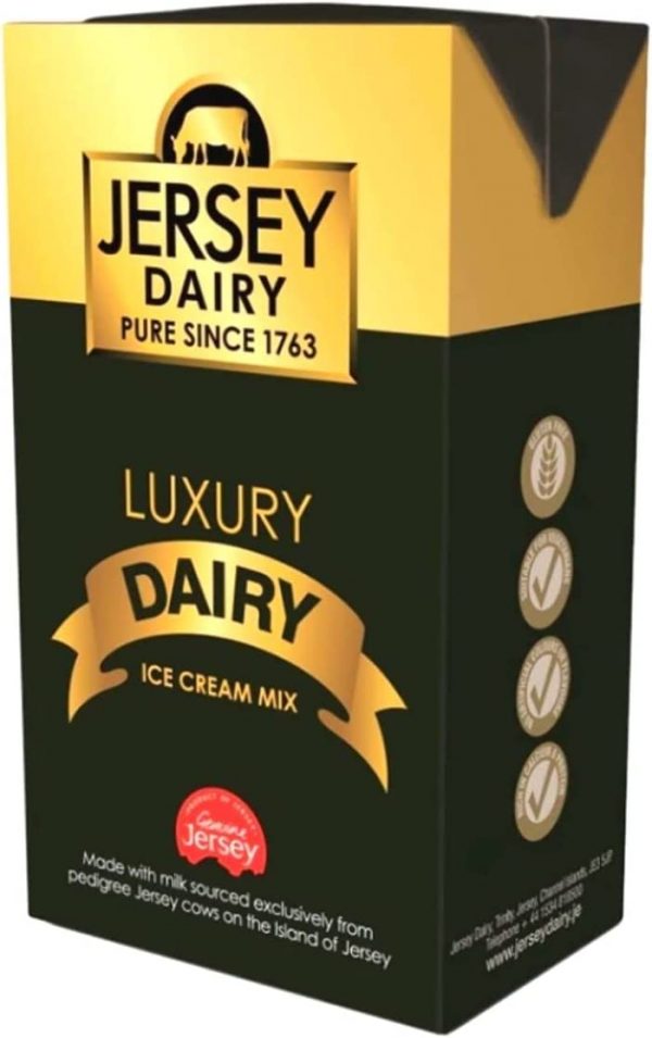 Ice Cream Mix - Soft Serve - Jersey Gold Luxury Ice Cream Mix- Superior Creamy Taste - Use At Home or Commercially - 1L