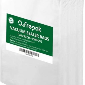 O2frepak 100 Count 20X30cm Textured Vacuum Sealer Bags for Food,BPA Free and Heavy Duty Embossed Vacuum Seal Food Sealer Bags,Great for Sous Vide Vaccume...