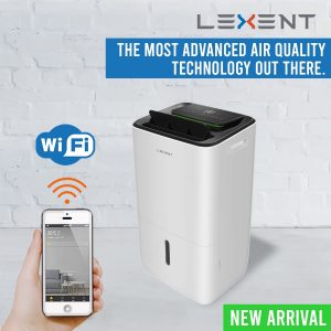 LEXENT POLPERRO 30L Plasmacluster Ion Dehumidifier, UVC Air Purifier, Low Energy 390W, PM2.5, Laundry Deodorizing, HEPA/Activated Carbon Filtration,...
