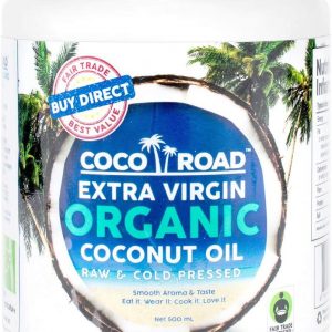 Coco Road Organic & Fair Trade Virgin Coconut Oil (500ml) (500ml Glass Jar)