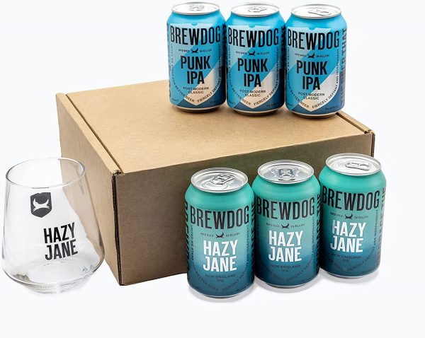 BrewDog IPA Gift Pack Beers Hazy Jane Tumbler Beer Glass