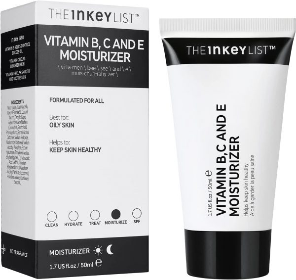 The INKEY List Vitamin B, C and E Lightweight Daily Face Moisturiser to Keep Skin Healthy 50ml