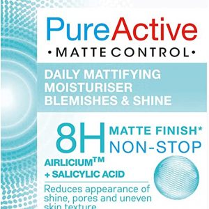 Garnier Pure Active Matte Control Anti-Blemish Face Moisturiser 50ml, Face Care For Oily Skin, With Salicylic Acid & Mineral Silica, Ultra Light...