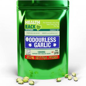 Odourless Garlic Capsules High Strength 1000mg 375 Capsules Heart Health | 1 Year Supply