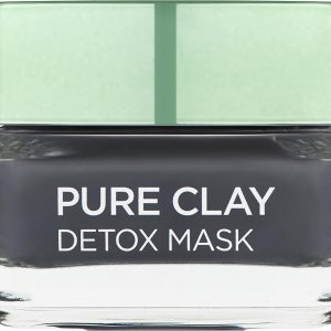 L'Oreal Paris Pure Clay Black Charcoal Detox Face Mask, Deep Cleansing Skin Care for All Skin Types 50 ml
