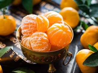 mandarin, peeled and placed in a bowl.