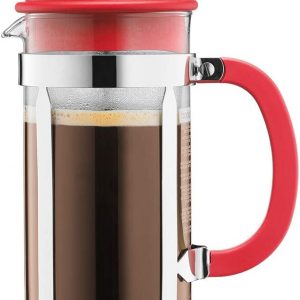 Bodum 1918-294 CAFFETTIERA Coffee Maker, 8 Cup, 1.0 l, 34 oz, red, Glass