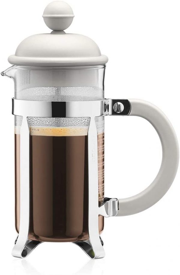 BODUM Caffettiera 3 Cup French Press Coffee Maker, White, 0.35 l, 12 oz