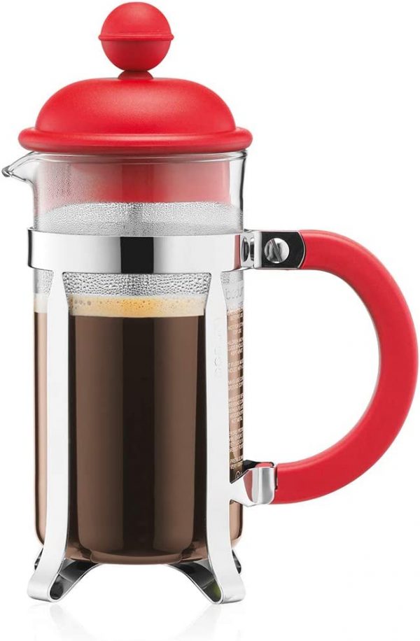 BODUM Caffettiera 3 Cup French Press Coffee Maker, Red, 0.35 l, 12 oz