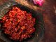 Traditional home-made rose harissa - morrocan red hot chilles paste