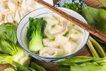 Wonton soup with bok choy.