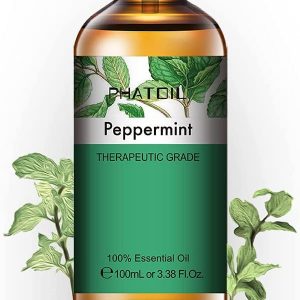 PHATOIL Peppermint Essential Oil 100ML, 100% Pure Therapeutic Grade Peppermint Essential Oils for Diffuser, Humidifier, Aromatherapy, Sleep, Relax
