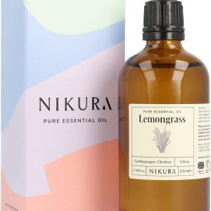 Nikura | Lemongrass Essential Oil - 100ml – for Diffusers for Home, Insect Repellent, Candle Making, Burner Oil, Lifting Mood, Aromatherapy, Wax Melts, DIY Spray - 100% Pure, Natural and Vegan