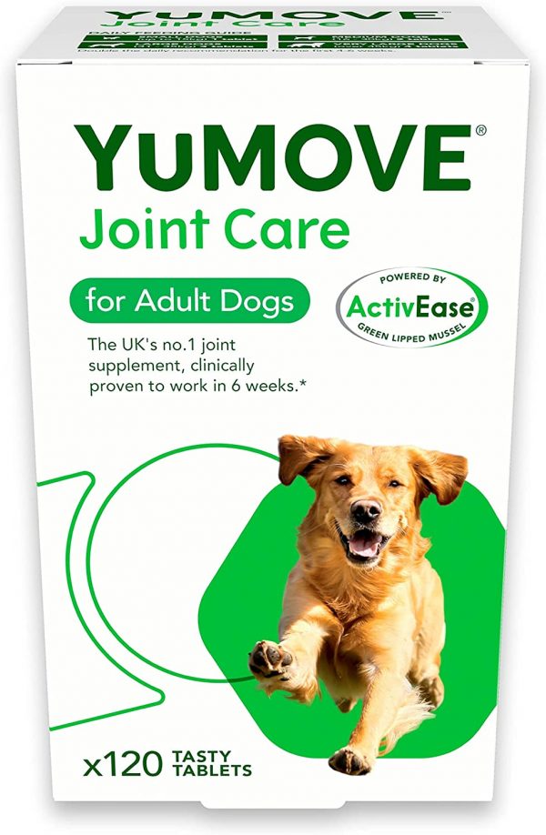 YuMOVE Adult Dog | Joint Supplement for Adult Dogs, with Glucosamine, Chondroitin, Green Lipped Mussel | Aged 6 to 8 | 120 Tablets