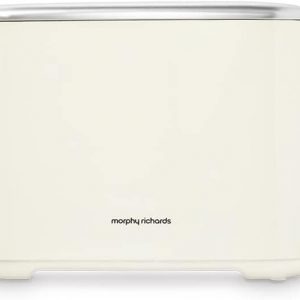 Morphy Richards Equip Cream 2 Slice Toaster - Defrost And Reheat Settings - 2 Slot - Stainless Steel - 222065