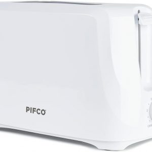 White Toaster 2 Slice - With Browning Controls & Anti-Jam Function - Compact Design 2 Slice Toaster - Easy to Clean with Removable Crumbs Tray - 700W