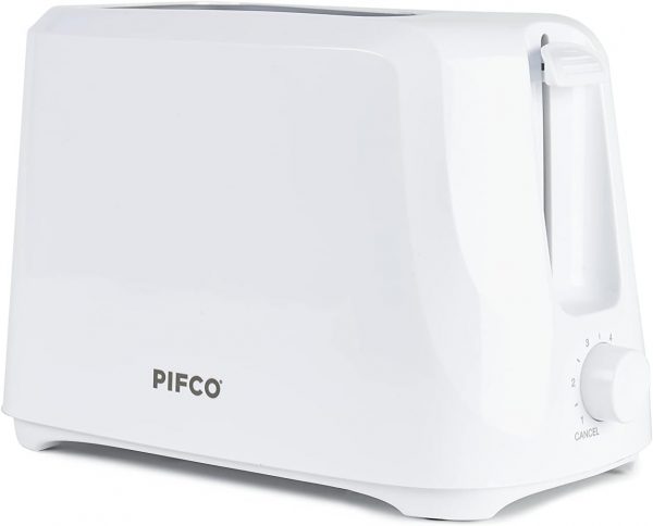 White Toaster 2 Slice - With Browning Controls & Anti-Jam Function - Compact Design 2 Slice Toaster - Easy to Clean with Removable Crumbs Tray - 700W