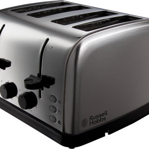 Russell Hobbs 18790 Futura 4-Slice Toaster, 1500 W, Stainless Steel Silver, Four Slice