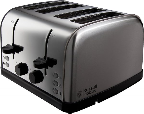 Russell Hobbs 18790 Futura 4-Slice Toaster, 1500 W, Stainless Steel Silver, Four Slice