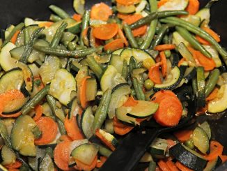 Vegetable stir-fry - an example of a meatless meal.