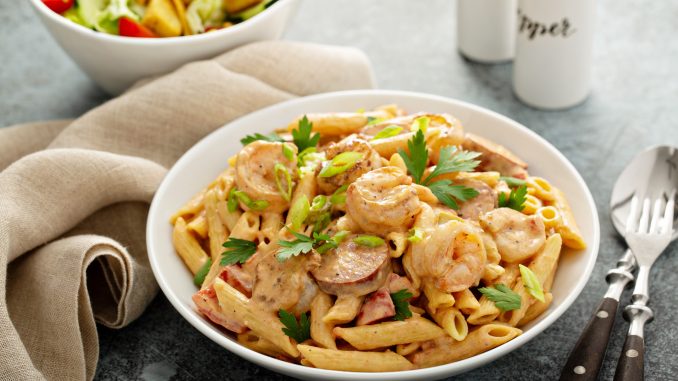 cajun shrimp and sausage pasta