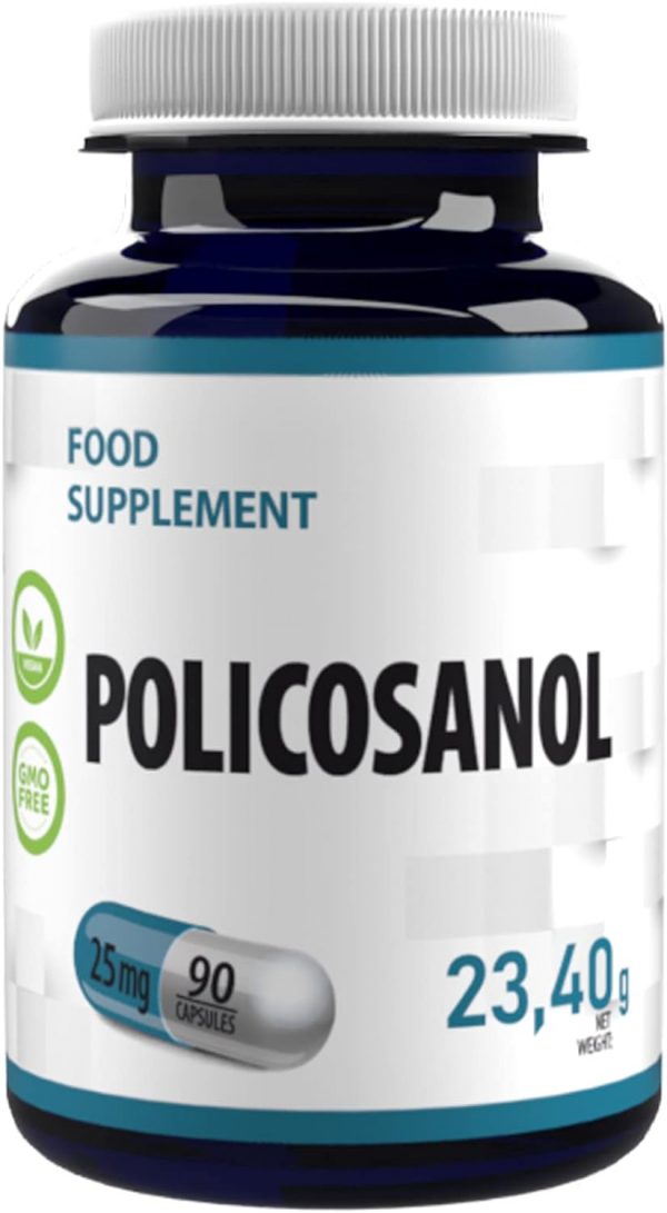 Hepatica Policosanol 25mg 90 Vegan Capsules, 3rd Party lab Tested, High Strength Supplement, Gluten and GMO Free