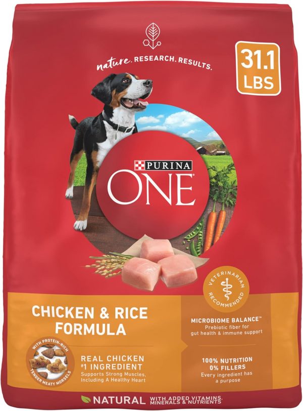 Purina ONE Chicken and Rice Formula Dry Dog Food - 31.1 lb. Bag