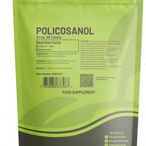 Policosanol 20mg 180 Tablets UK Made. Pharmaceutical Grade High Strength Vegan Supplement