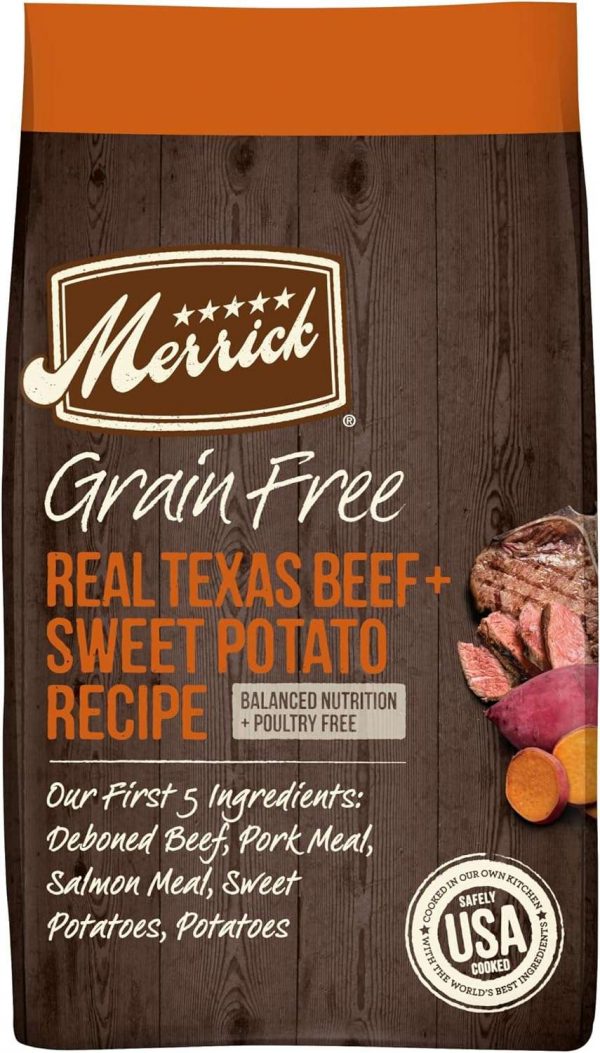 Merrick Dry Dog Food, Real Texas Beef and Sweet Potato Grain Free Dog Food Recipe - 22.0 lb. Bag