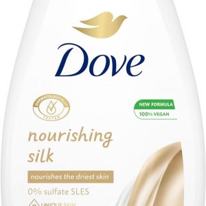 Dove Nourishing Silk Body Wash microbiome-gentle for softer, smoother skin after one shower 450 ml