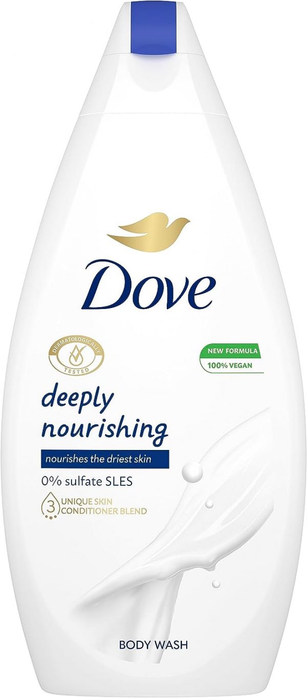 Dove Deeply Nourishing Body Wash Microbiome-Gentle body cleanser for softer, smoother skin after one shower 450 ml
