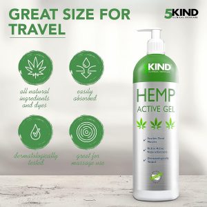 Hemp Active Gel 1000ml - 5kind High Strength Hemp Oil Formula - Joint & Muscle, Back Pain, Relief for Sore Muscles, Soothe Feet, Knees, Neck, Shoulders...