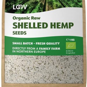 LOOV Organic Raw Shelled Hemp Seeds, Hemp Hearts, 1kg, Not Heat-Treated, All Nutrients Preserved, Nutty Flavour, Organically Grown in Nordic Climate, Good...