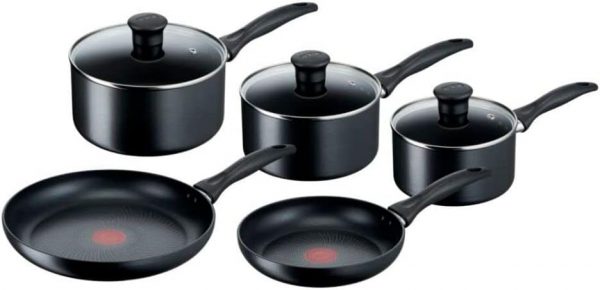 Tefal Induction Non-Stick Cookware Set, 5 Pcs - Black (G155S544)