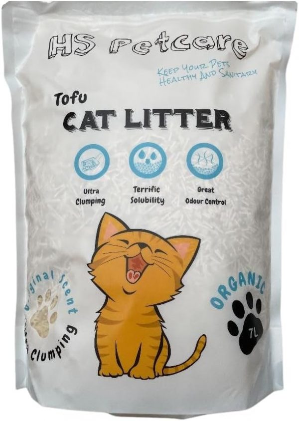 7L Organic Tofu Cat Litter original scent ultra clumping great odour control flushable reduce waste long lasting dust free