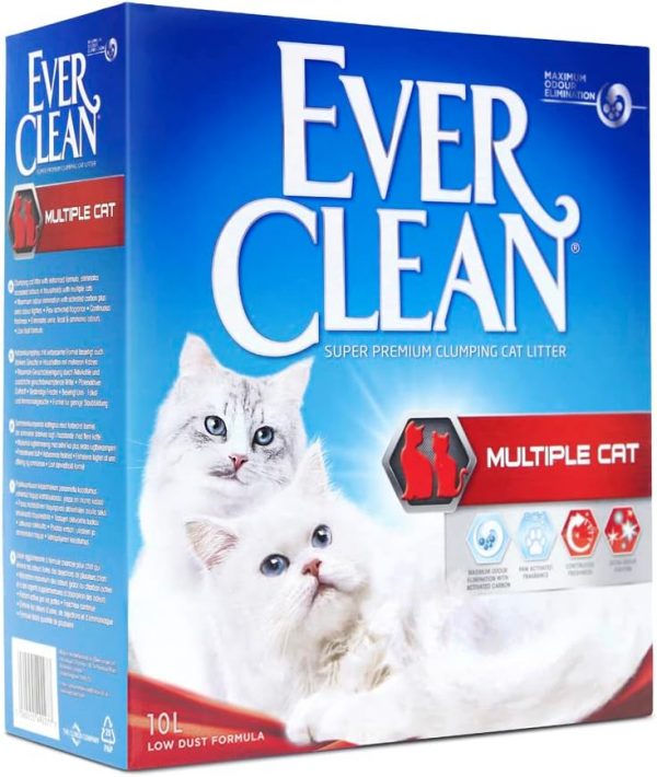 Ever Clean Clumping Cat Litter, Multiple Cat, Scented for long-lasting freshness, Unbeatable Clumping Strength, 10L