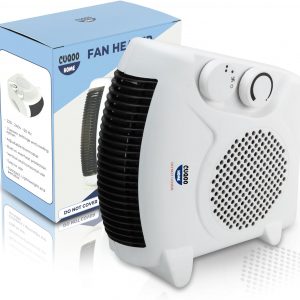 CUQOO Powerful 2KW Fan Heater with 2 Heat settings & Cool Function – Upright Electric Quiet Space Heater for Home with Variable Thermostat | Low Energy...