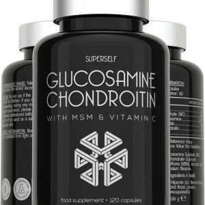 Glucosamine and Chondroitin High Strength - Glucosamine Sulphate with Chondroitin, MSM & Vitamin C - 120 Capsules - 1720mg Glucosamine Complex -...