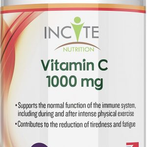 Vitamin C 1000mg | 180 Premium Tablets (6 Month’s Supply) | High Dose Quality Ascorbic Acid | Suitable for Vegetarian & Vegans| Made in The UK by Incite...
