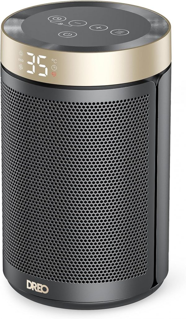 Dreo Electric Heater, 1500W Energy Efficient Space Silent Room Heater, Portable Ceramic Fan Heaters, Thermostat 3 Modes 12H Timer, Overheat & Tip Over...