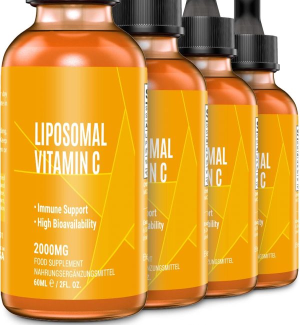 Liposomal Vitamin C 2000MG(4 Bottles) - High Absorption Liquid Supports Immunity, Antioxidant Supplement, Boosts Collagen and Reduces Fatigue
