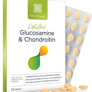 Healthspan Glucosamine & Chondroitin (120 Tablets) | Joint Health | 500mg Optiflex Glucosamine & 100mg Chondroitin Sulphate | 20mg Vitamin C | 40%...