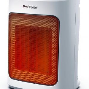 Pro Breeze 2000W Mini Ceramic Fan Heater - 3 Heat Settings & Fan Only Mode with Built-in Overheat and Tip Over Protection, Electric Heater for Home, Office and Bedroom